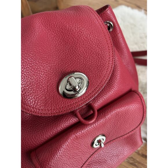 Coach Red backpack Mini Turnlock Rucksack - Picture 7 of 7